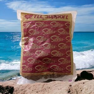 Vintage Silkies Ultra TLC Support Pantyhose Beige Large Honey Nylons NEW Sealed.